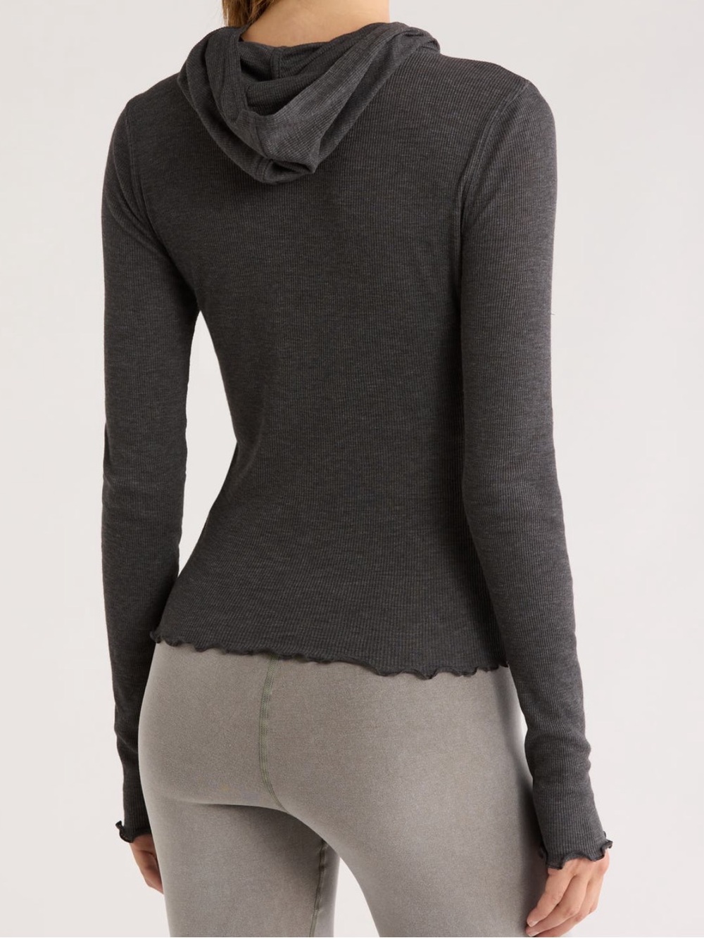 Free People NWT FP Movement Breathe Easy Ribbed Cotton Blend Hoodie
